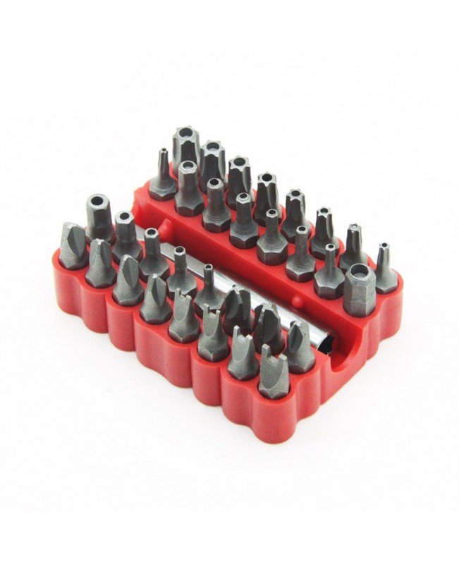 TASP 33 Pieces CRV Security Tamperproof Screwdriver Bits Set Gray