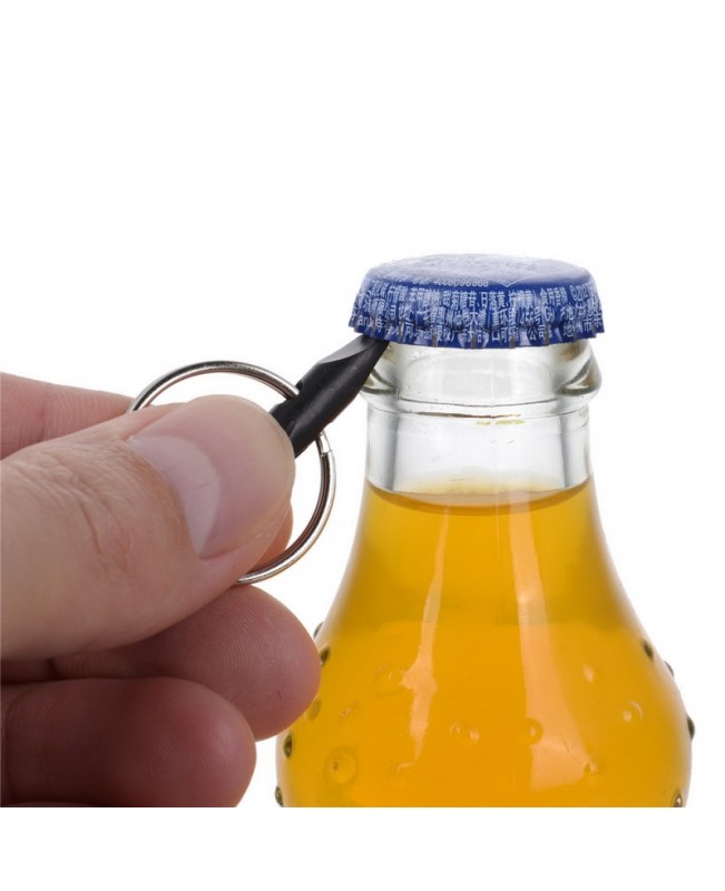 Multifunctional High-Carbon Steel Bottle Opener Screwdriver Keychain Black