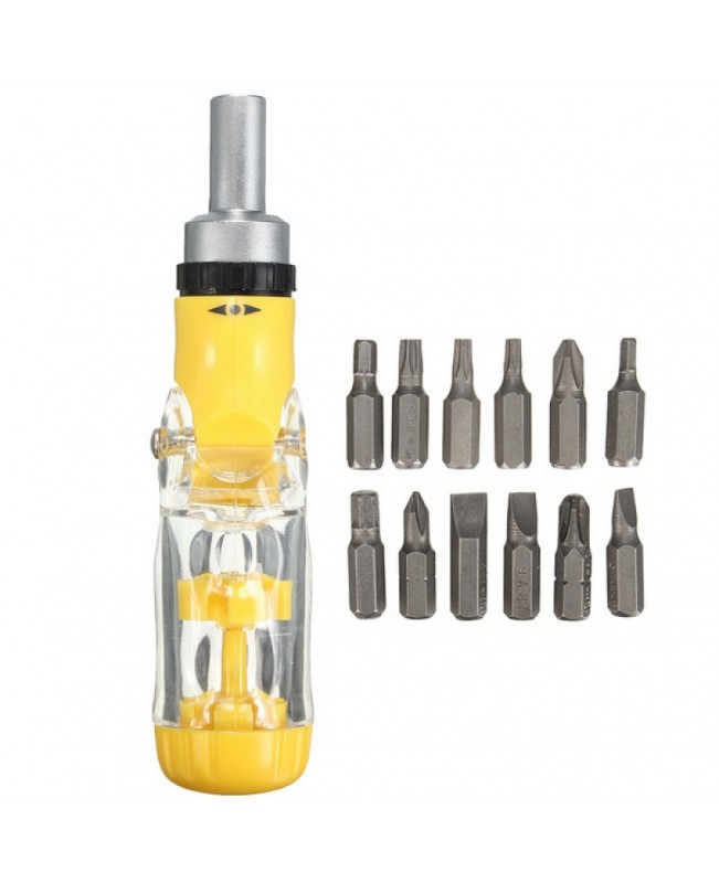 12-in-1 Multi-functional Precision Ratchet Screwdriver Set Hand Tool Repair Kit