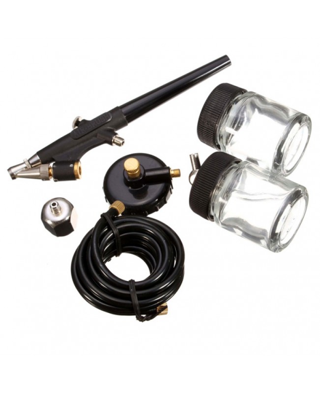 Air Brush Airbrush Sprayer Spray Gun Painting Tool Kit with Bottle Cup Black