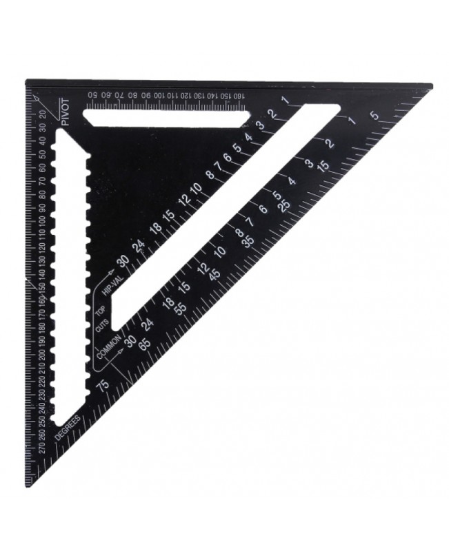 43X30X30cm Metric Aluminum Alloy Triangle Ruler Black Triangular Ruler