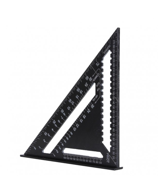 43X30X30cm Metric Aluminum Alloy Triangle Ruler Black Triangular Ruler