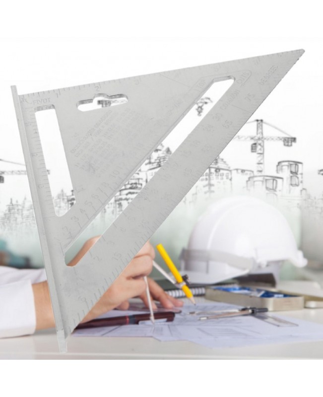 7inch Aluminum Alloy Roofing Rafter Square Triangle Ruler Measuring Tool