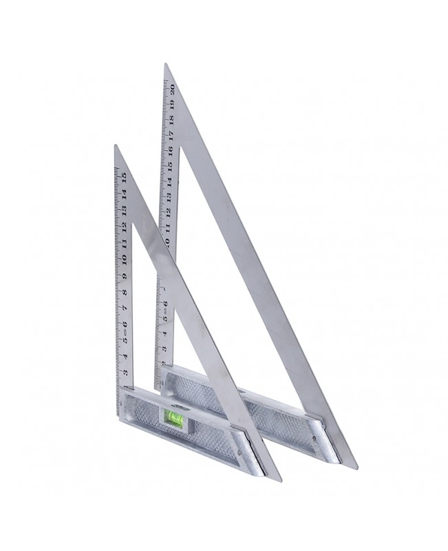 150mm Triangle Ruler Measuring Tool 90° Alloy with Level Bubble