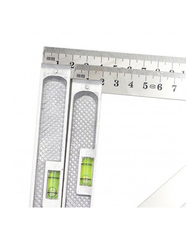 150mm Triangle Ruler Measuring Tool 90° Alloy with Level Bubble