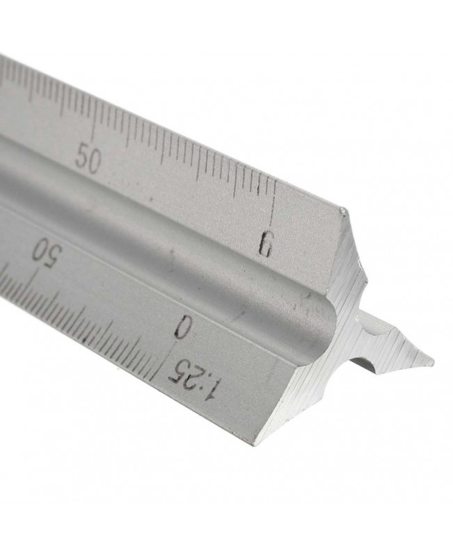 12 Inch 30cm Aluminium Tri Scale Metal Ruler Engineers Technical Rule