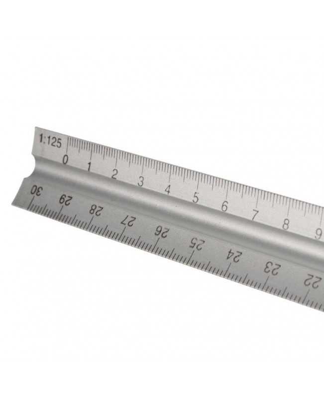 12 Inch 30cm Aluminium Tri Scale Metal Ruler Engineers Technical Rule