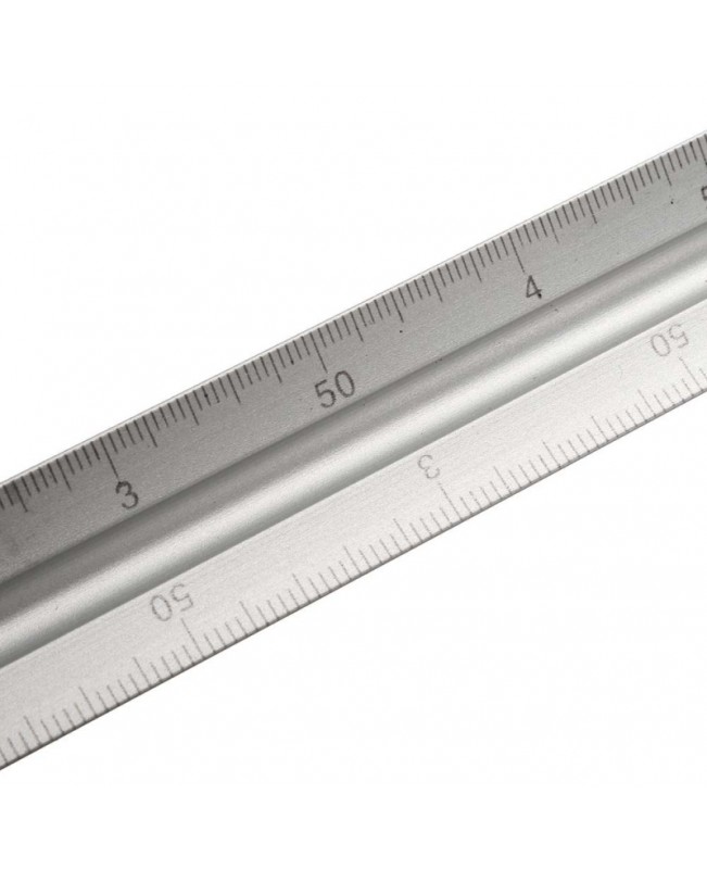 12 Inch 30cm Aluminium Tri Scale Metal Ruler Engineers Technical Rule