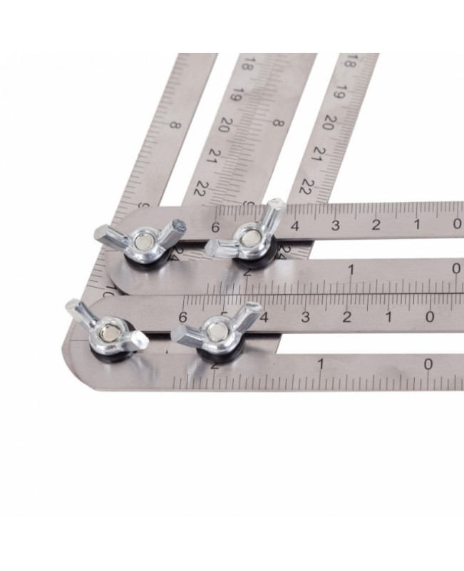 Measuring Instrument Stainless Steel Four-Sided Ruler Angle-izer Template Tool