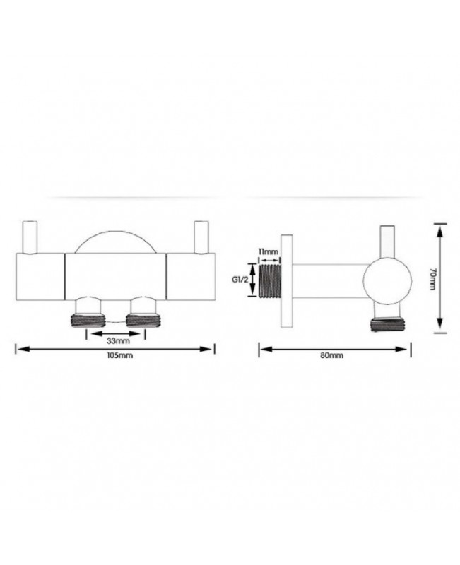 Bathroom Brass Double Outlets Separate Control T-Valve Diverter for Toilet and Bidet Sprayer