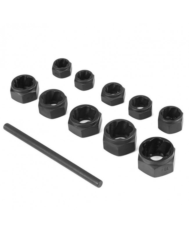 11pcs 9-19mm Damaged Nut Bolt Remover Set Screw Extractor Locking Socket Threading Tools Kit