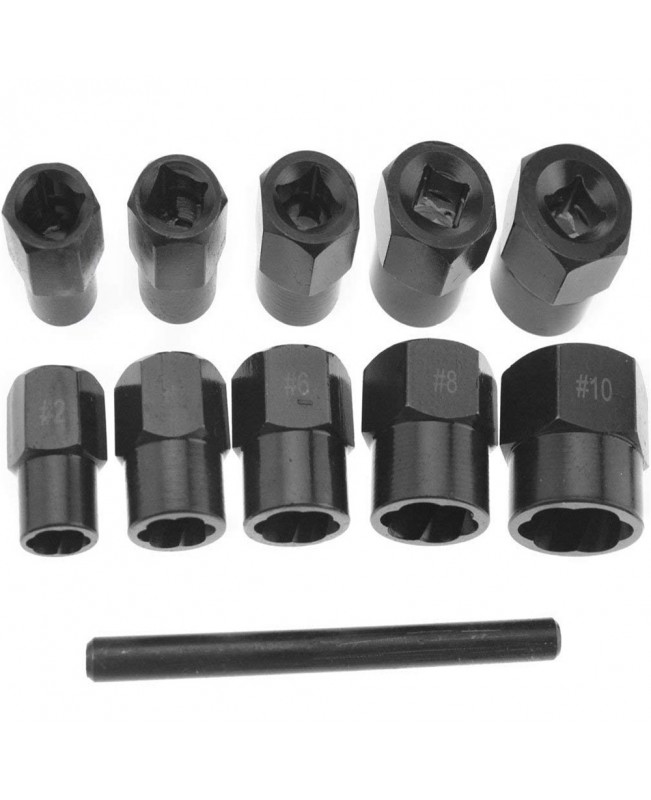 11pcs 9-19mm Damaged Nut Bolt Remover Set Screw Extractor Locking Socket Threading Tools Kit