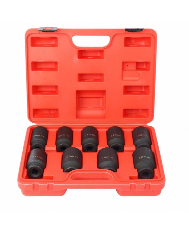 9pcs Drive Socket Set Deep Impact Axle Hub Nut Socket 29-38mm Removal Tool