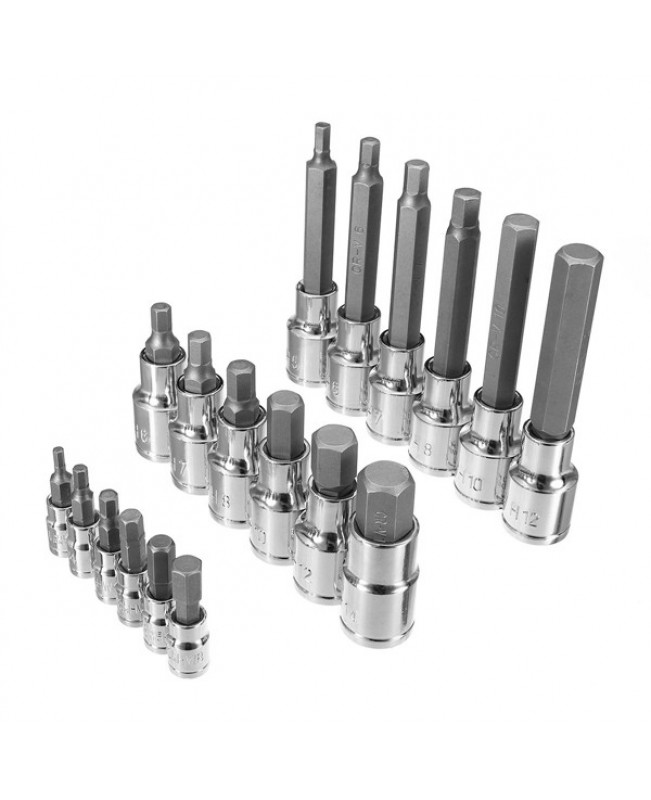 18pcs 1/2 1/4 Inch Drive Socket Set Metric Torx Star Bit Socket Kit