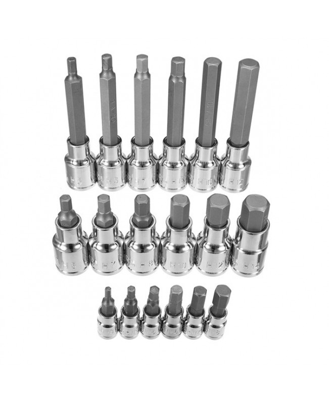 18pcs 1/2 1/4 Inch Drive Socket Set Metric Torx Star Bit Socket Kit