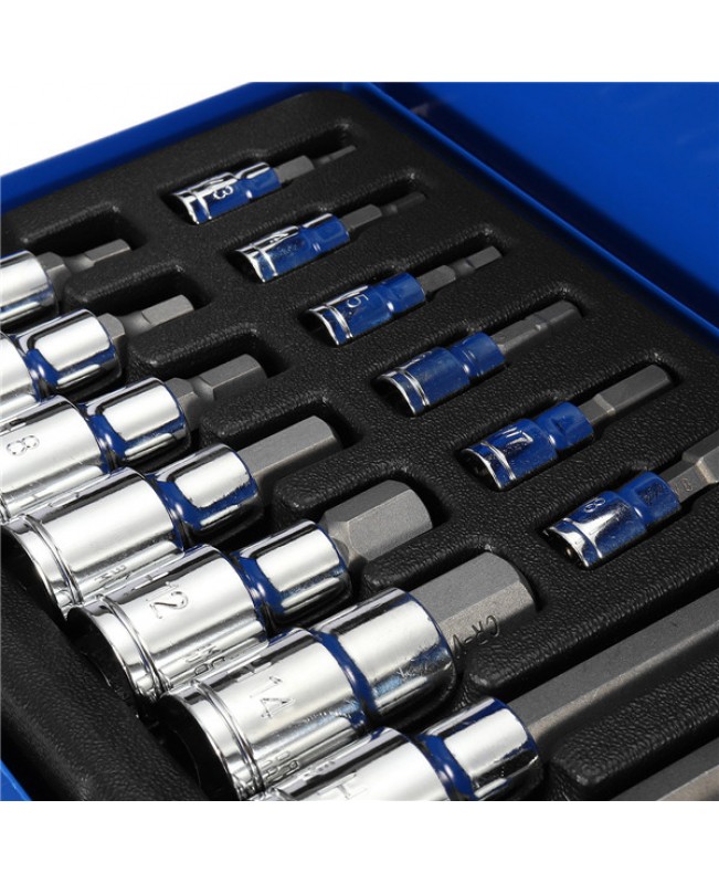 18pcs 1/2 1/4 Inch Drive Socket Set Metric Torx Star Bit Socket Kit