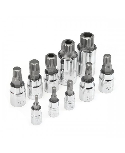 10pcs Triple Square Spline Bit Socket Se...