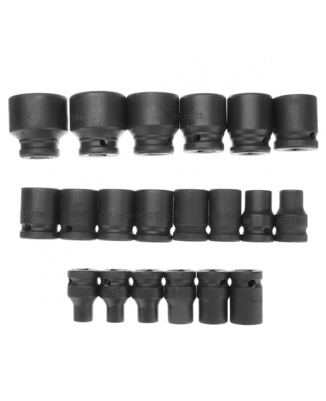 20pcs Drive Socket Set 8-32mm 6 Point Impact Socket Kit Garage Tool