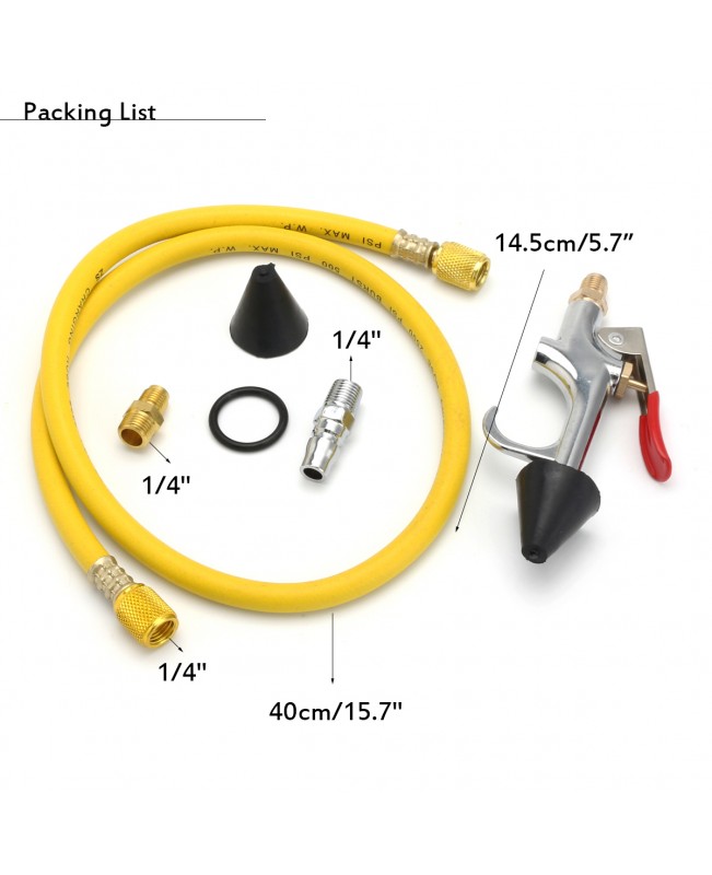 1000 mL A/C Flush Gun Canister Clean Tool Kit Hose For R134a R12 R22 R410a R404a