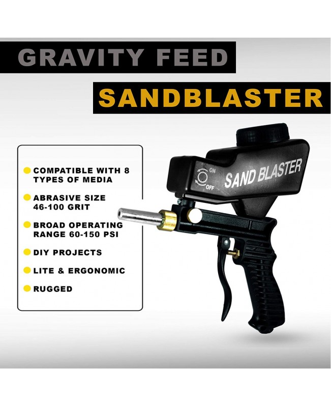 Gravity Feed Sandblasting Gu n Air Sandblaster Sand Sprayer Tools Rust Remove Sandblaster Air Tool