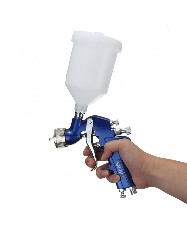 1.8mm Gravity Feet Air Car Spray Paint Gun HVLP 600ml Pot Holder Brush Set Spraying Gun Tools