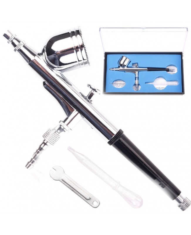 Dual Action Gravity Feed 0.3mm Gun Spray Airbrush Nail Art Paint Kit Tattoo Tool