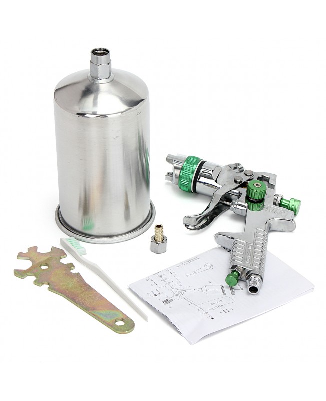 2.5mm HVLP Spray Auto Paint Tool Gravity Feed Spray Gun Metal Flake Primer Nozzle with Gauge