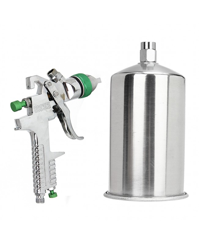 2.5mm HVLP Spray Auto Paint Tool Gravity Feed Spray Gun Metal Flake Primer Nozzle with Gauge